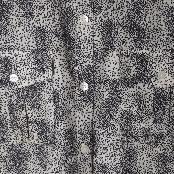 DKNY B/W Pocket Long Sleeve Button Up Shirt - Picture 7 of 8